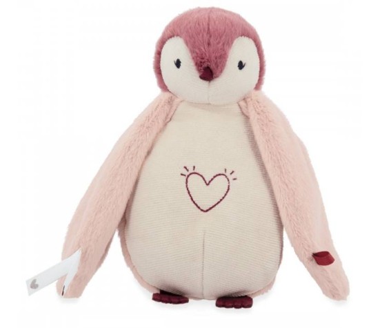 Peluche Veilleuse Manchot Rose