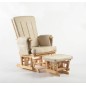 Fauteuil d'allaitement et repose pieds Bois/Beige Fauteuil d'allaitement et repose pieds Bois/Beige