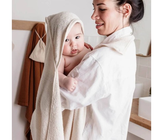 Cape de bain XXL en viscose - Ecru