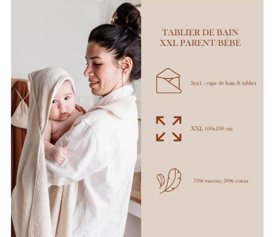 Cape de bain XXL en viscose - Rose