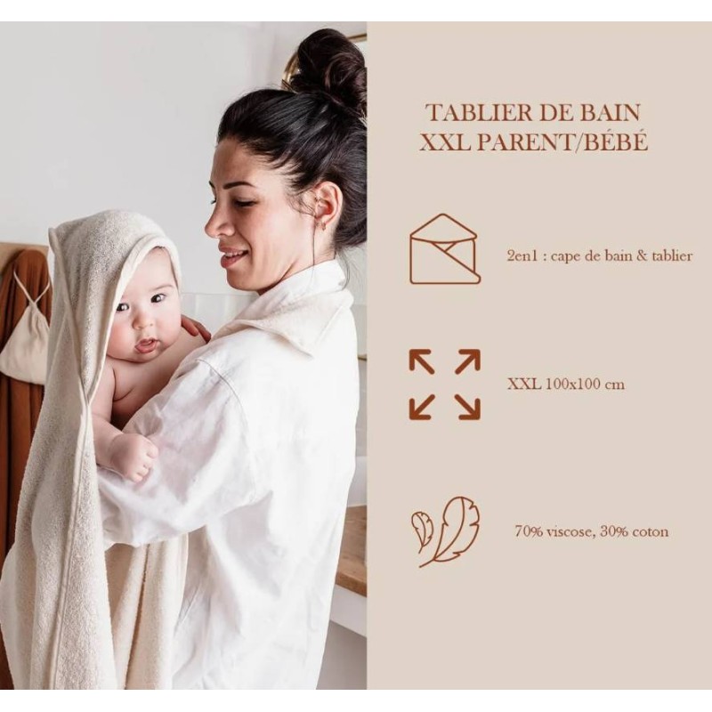 Cape de bain XXL en viscose - Vert d'eau Cape de bain XXL en viscose - Vert d'eau