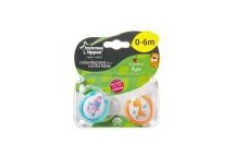 Lot De 2 Sucettes Fun 0-6M Assortis