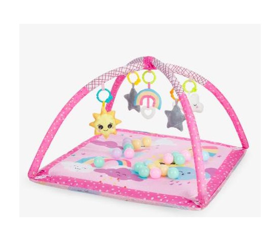 Tapis D'éveil avec 18 Balles Rose Sky