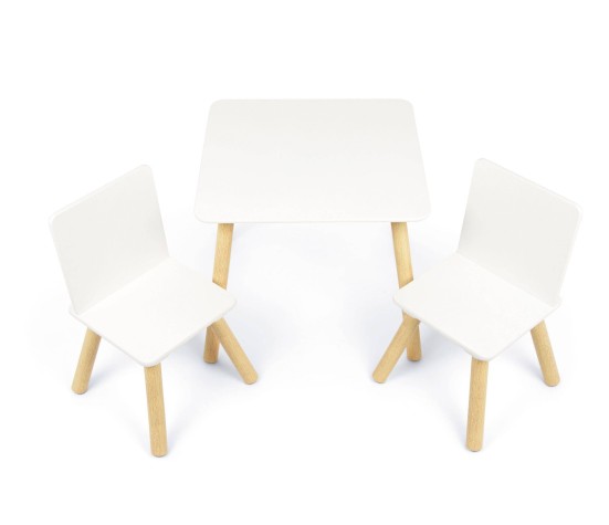 Ensemble de Table + 2 Chaises en Bois