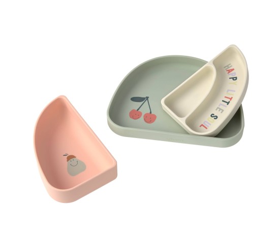 Set de Vaisselle en Silicone 3pcs Cerise