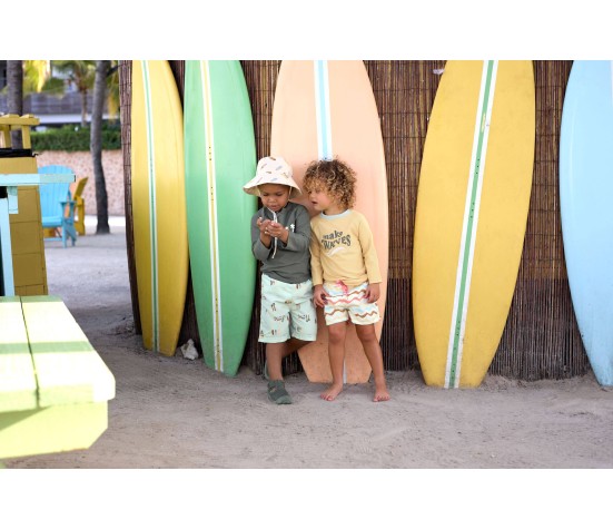 Chapeau Anti-uv Planche de Surf Ecru 7-18 mois