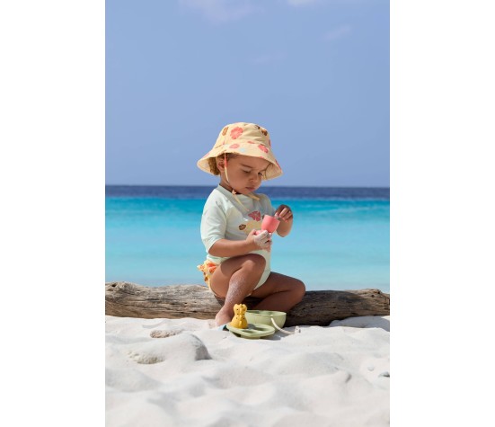 Chapeau Anti-uv Fleurs Vanille 19-36 mois