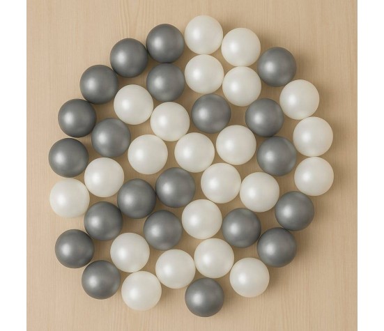 Lot de 100 Balles Gris et Nacré