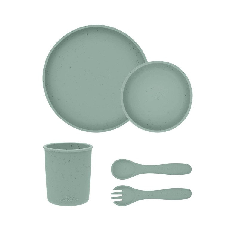 Coffret Repas 5pcs Silicone Vert Sauge