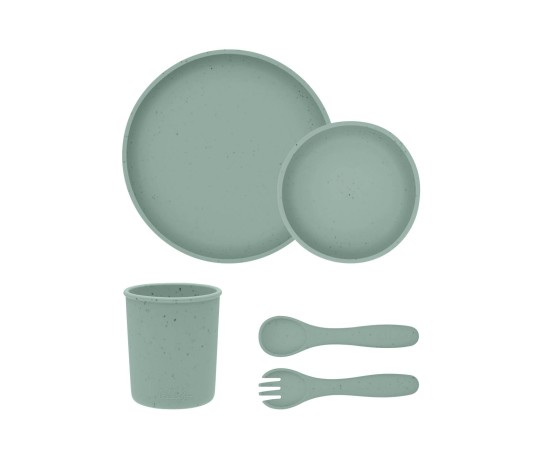Coffret Repas 5pcs Silicone Vert Sauge