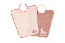 Lot de 2 Bavoirs Maternelle Arc en ciel et Cheval