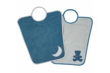 Lot de 2 Bavoirs Maternelle Ours et Lune