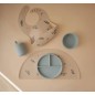 Assiette à Compartiment en Silicone Bleu Assiette à Compartiment en Silicone Bleu
