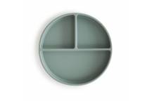 Assiette à Compartiment en Silicone Bleu Vert Pastel