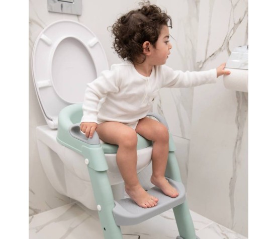 Réducteur Toilette avec échelle Lea Gris