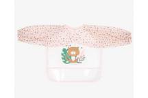 Bavoir A Manches Longues Eva Avec Ramasse Miettes Savanna Rose