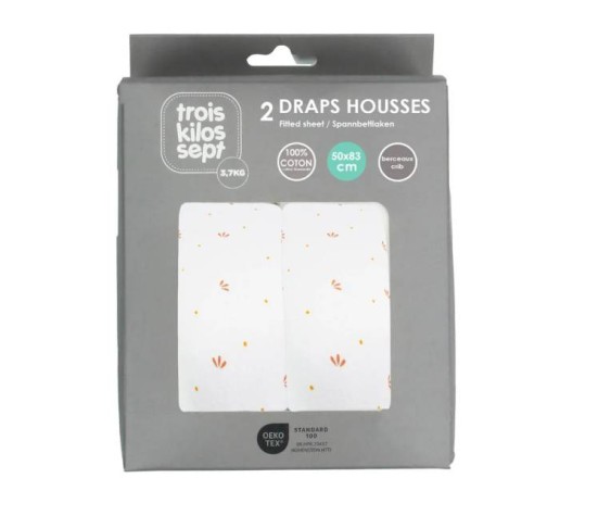 Lot de 2 Draps housses Gatsy 50x83 cm