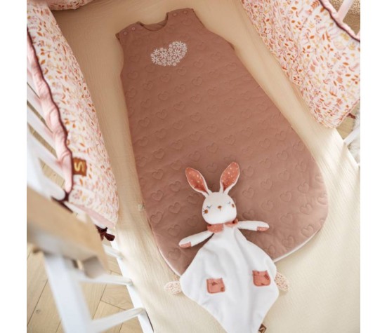 Gigoteuse Ouatinée Rose 0-6 mois Petit Cœur