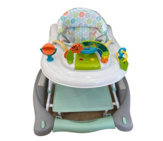 Trotteur Bascule Avec Tapis Vert Gris