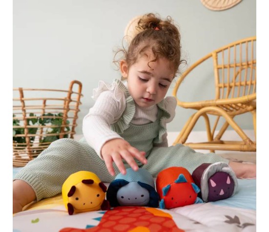 Set de 4 Balles Doudous Les amis Dinos
