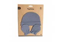 Bonnet + Moufles Bleu