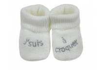 Chaussons Je Suis a Croquer Blanc