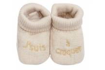 Chaussons Je Suis a Croquer Beige