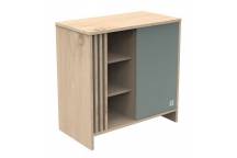 Commode 1 Porte 3 Niches Vert Sauge Tokyo