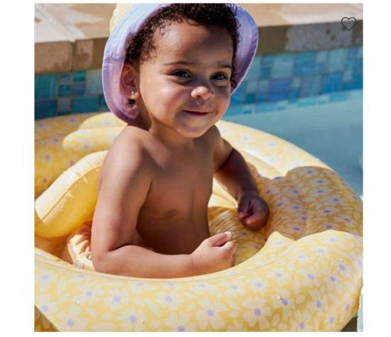Bouée Bébé 0-1 Ans Jaune Fleurs