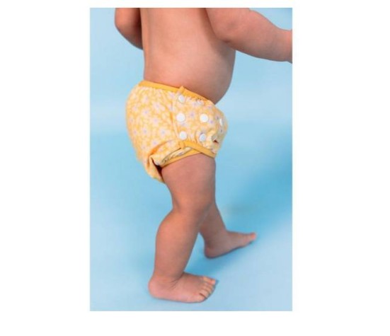 Couche De Bain Lavable Fleurs Jaune 0-3 Ans