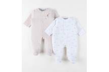 Lot De 2 Pyjamas Bébé Velours-Newborn 0M