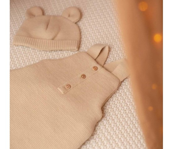 Salopette en Maille Caramel 1-3 mois