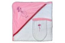 Sortie De Bain+Gant Fleur Rose