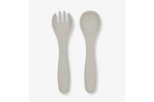 Ensemble Fourchette et Cuillère Silicone Sable