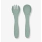 Ensemble Fourchette et Cuillère Silicone Vert Sauge Ensemble Fourchette et Cuillère Silicone Vert Sauge