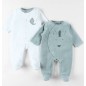 Lot De 2 Pyjamas Bébé Velours Crazy Safari 0M Lot De 2 Pyjamas Bébé Velours Crazy Safari 0M
