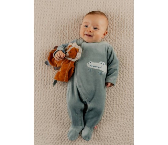 Pyjama Bébé Velours Little Croco 0M