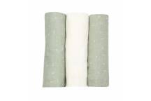 Lot de 3 Langes Graphic Olive