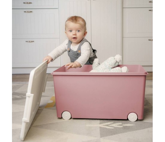 Coffre De Rangement Playbox Rose Medium