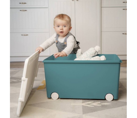 Coffre De Rangement Playbox Vert Azur Medium