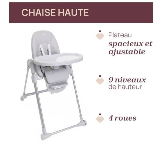 Chaise Haute Polly Armonia Gris Acier