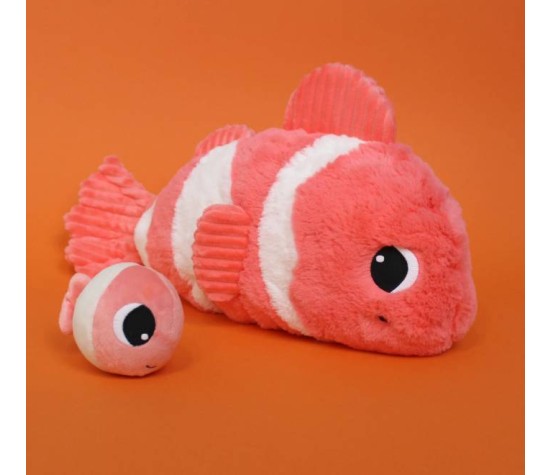 Peluche Bigou le Poisson Clown Maman et son bébé Corail