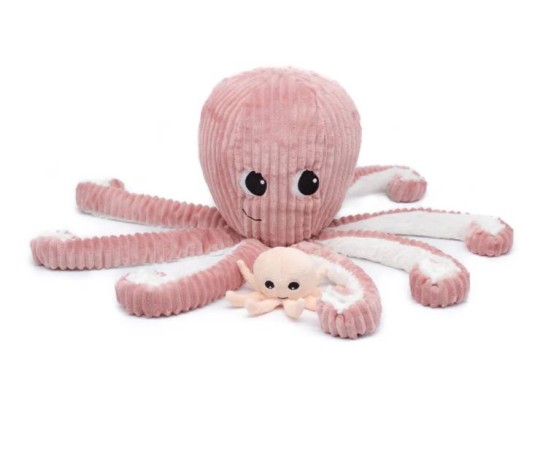 Peluche Pieuvre Filou Maman et son Bébé Rose