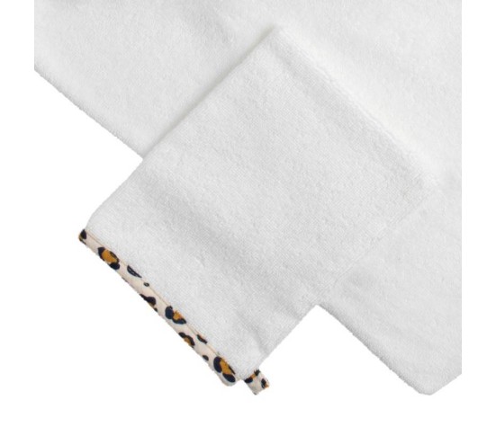 Cape de bain plus gant léopard