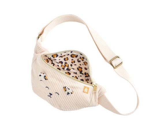 Sac banane enfant en velours côtelé Léopard