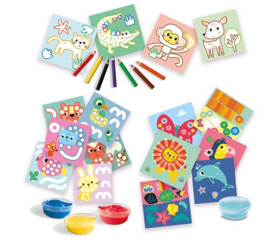 My first – 3 en 1 Peinture au doigt, coloriage et formes