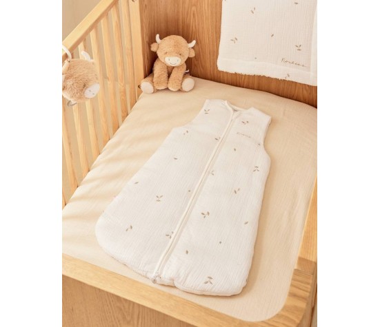 F&O Gigoteuse 50Cm Mousseline Brodee-Blanc