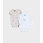 Ensemble De 2 Bodys Croises Manches Longues-Sweet Zebra 0M Ensemble De 2 Bodys Croises Manches Longues-Sweet Zebra 0M