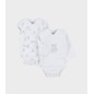 F&O Lot De 2 Bodys Croises-Coton Bio-Longues Manches-1M