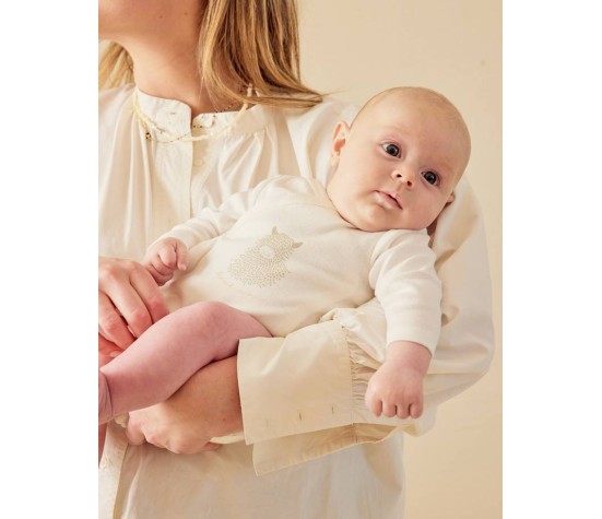 F&O Lot DE 2 Bodys Croises-Coton Bio-Longues Manches-0M